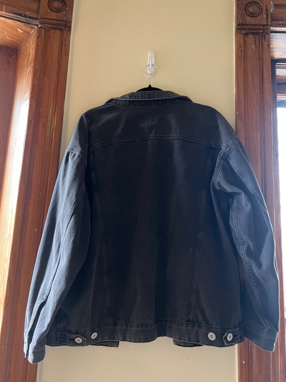 Black Denim Oversize Jacket - Picture 3 of 3